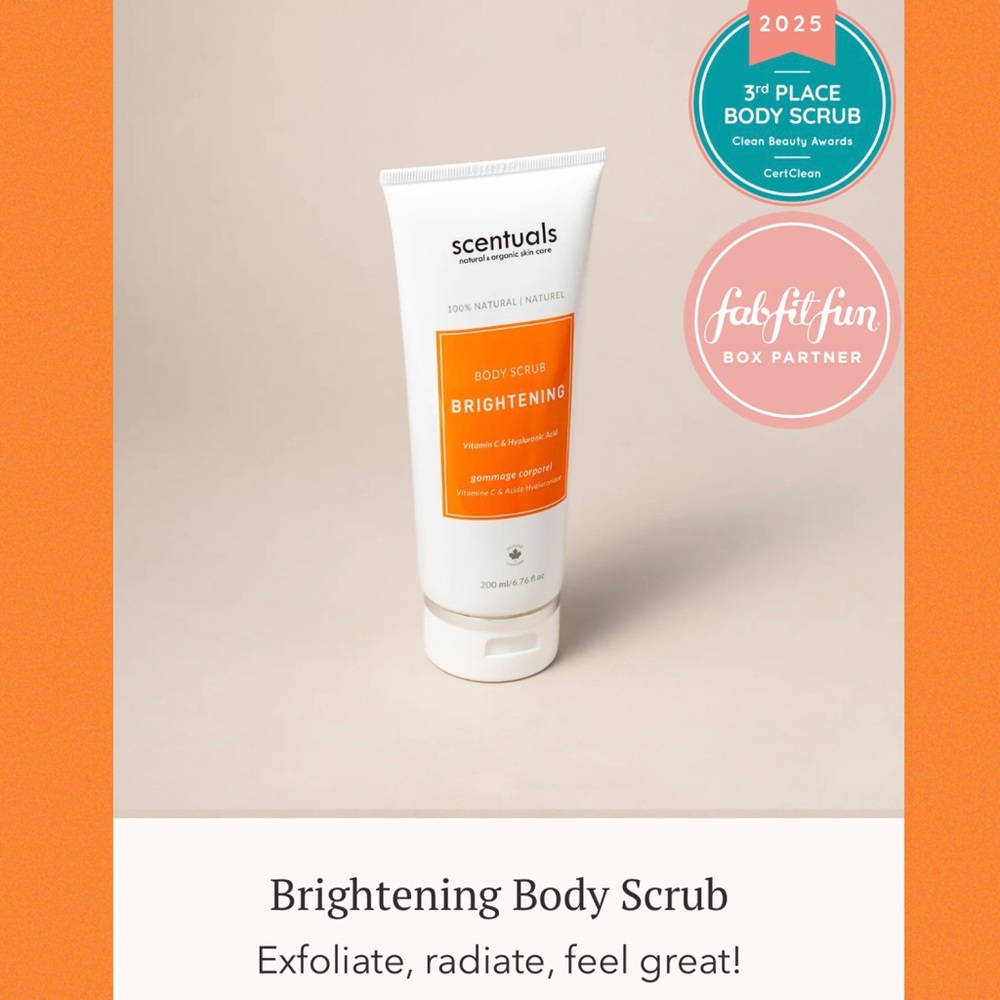 New/Sealed Scentuals Brightening Body Scrub with Vitamin C + Hyaluronic Acid
